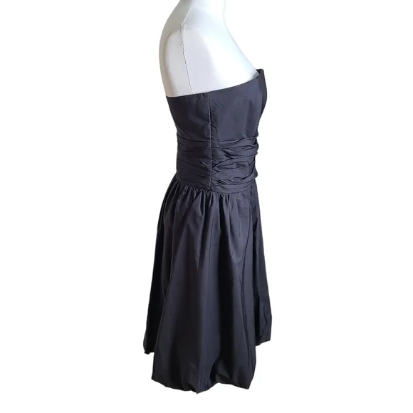 BCBGMaxAzria Silk Taffeta Strapless Bubble Dress Tie Waist Bow 0 - Picture 6 of 14